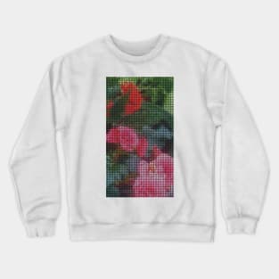 Mosaic Style Pink Flower Tiles Crewneck Sweatshirt